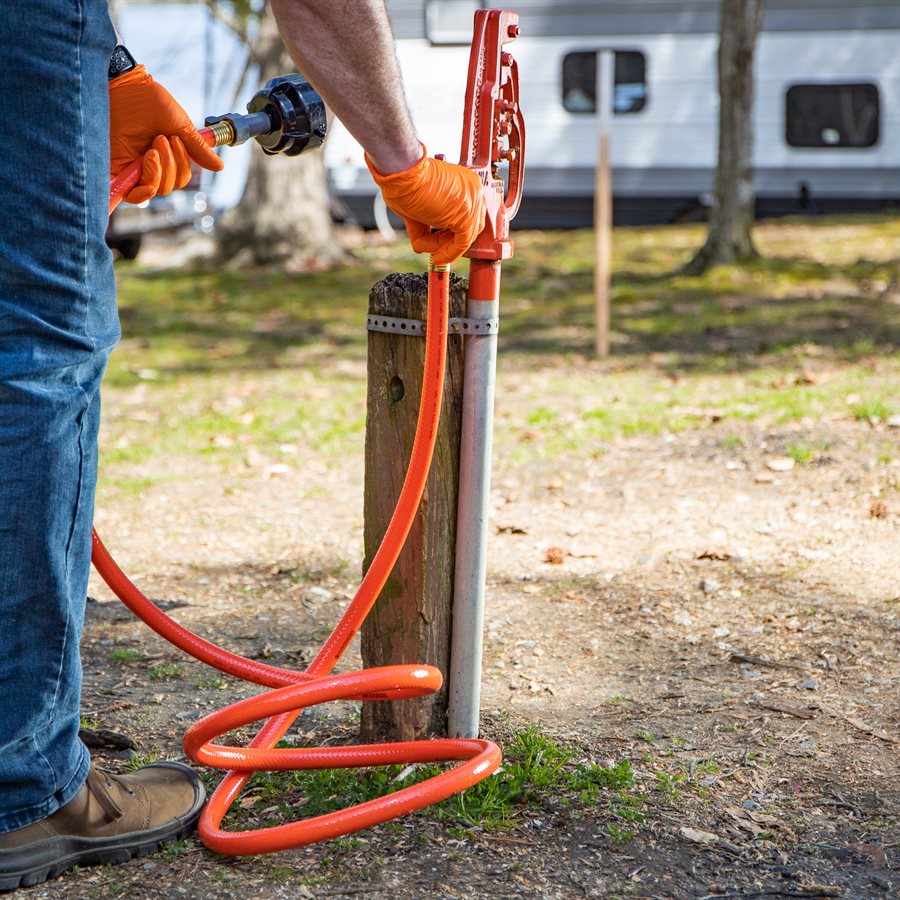 Camco Waste Water Hose, 10 ft Length, 5/8 in Inside Diameter, With 3 in Bayonet Fitting Rinse Cap - 22999