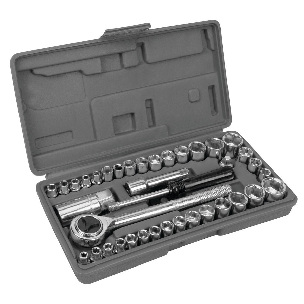 Performance Tool Socket Set, 1/4 in/3/8 in Drive, Set Of 40 - W1173