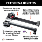 Lippert Entry Door Handle Extension, Black, Aluminum And Steel, 20 in Length x 4 in Width - 2022301969