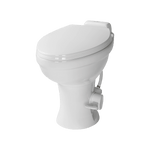 Lippert Toilet, Elongated Seat With 18 in Seat Height, White Ceramic With Plastic Seat/Lid - 2022113192