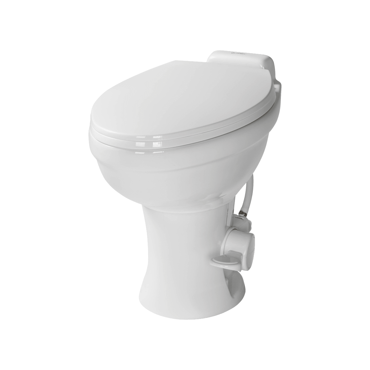 Lippert Toilet, Elongated Seat With 18 in Seat Height, White Ceramic With Plastic Seat/Lid - 2022113192