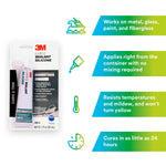 3M Adhesive Sealant, 3 oz Tube, 5 To 10 Minutes Tack Free Time, 220 PSI Tensile Strength - 08019