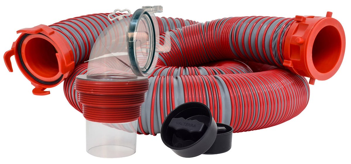 Valterra Sewer Hose, 15 ft Extended Length, 3 in Diameter, 25 Mil TPE Material - D04-0450