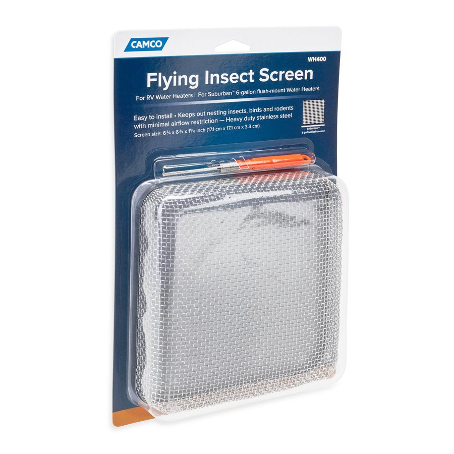 Camco Bug Screen - RV Appliance, For Use With Suburban 6 gal With Flush Mount Door, 6-3/4 in Length x 6-3/4 in Width x 1-5/16 in Depth - 42151