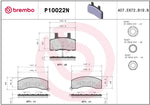 Brembo Brake Pads P10022N product image 2