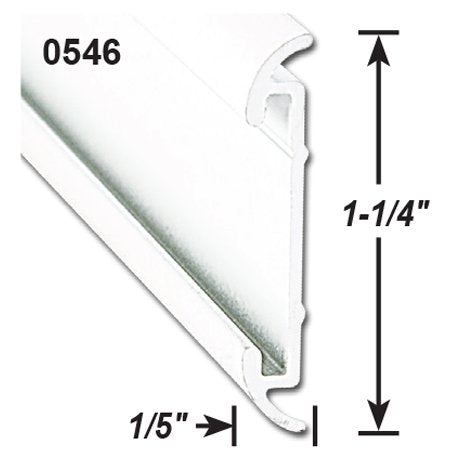 AP Products Trim Molding, 1-1/4 in Width x 1/5 in Thickness x 8 ft Length, Polar White, Aluminum - 021-54601-8