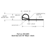 AP Products Slide Out Seal, 2-1/8 in Wiper, 3-9/64 in Width x 7/8 in Thickness x 30 ft Length, Black - 018-3203