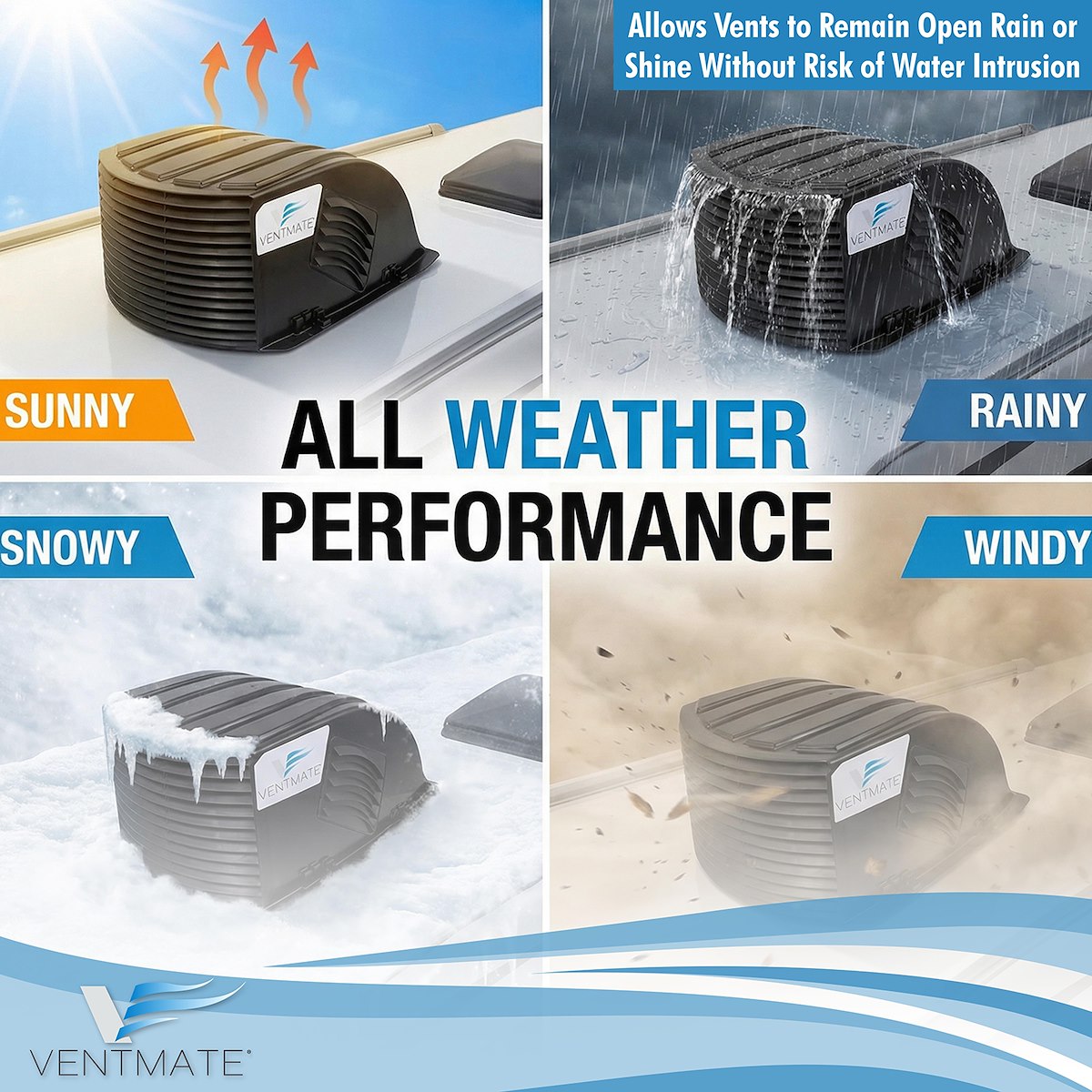 Ventmate Roof Vent Cover, MAKO Series, For 14 in x 14 in MAKO Series Vents, Black - 67316