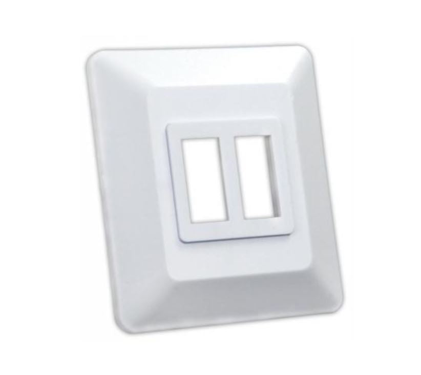 JR Products Multi Purpose Switch Faceplate, 1.125 in x 0.550 in (Switch Cutout), 3.375 in x 3.812 in (Outside Dimension), White - 13615
