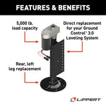 Lippert Leveling System Component, Hall Effect Jack For Ground Control 3.0 System, 5000 lb Capacity - 305339