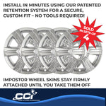 Coast2Coast Wheel Skin, 17 in, 6 Spokes, Chrome, Set Of 4 - IWCIMP369X