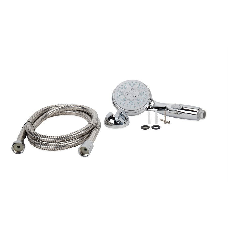 Camco Shower Head, Hand Held With 60 in Hose, With 5 Available Spray Settings, Fits Standard 1/2 in Shower Arm - 43713