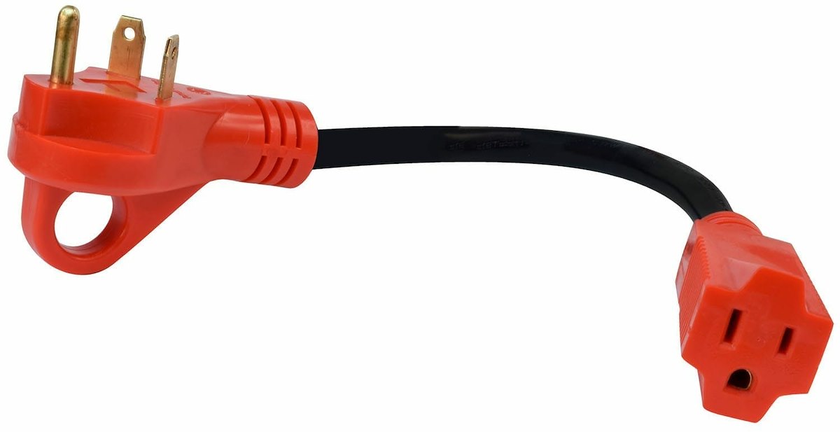 Valterra Power Cord Adapter, 30 amp Male To 15 amp Female, 30 amp, 12 in Dog Bone - A10-3015