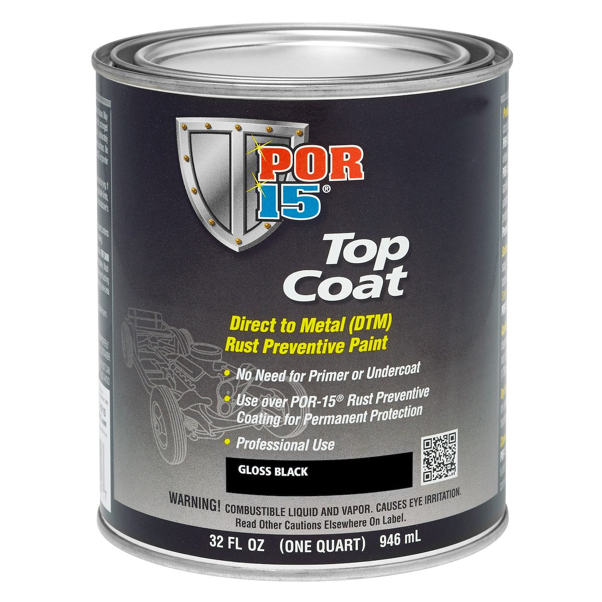 Por 15 Paint, Gloss Black, 1 qt - 45804
