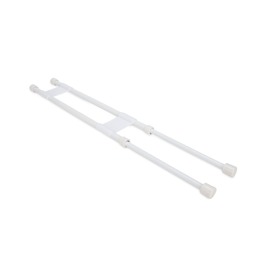 Camco Refrigerator Content Brace, Bar Extends From 16 in Length to 28 in Length, White Plastic - 44073