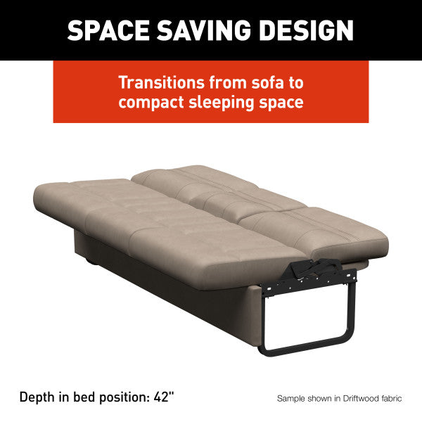 Lippert Sofa, 72 in Length x 30 in Width x 34 in Height Overall, 69 in Width x 20 in Depth Sitting Surface, 19 in Seating Height - 2024044417