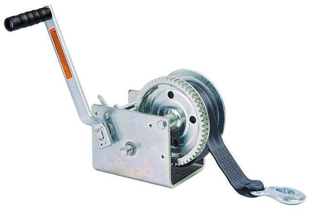 Dutton Lainson Corp Trailer Boat Winch, 2500 lb Line Pull Capacity, 2 in Width x 25 ft Length Polyester Strap With Snap Hook - 14846