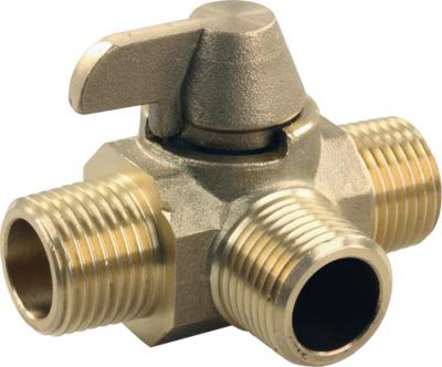 JR Products Fresh Water By-Pass, 3-Way Valve, 1/2 in MPT x 1/2 in MPT x 1/2 in MPT, Brass - 62255