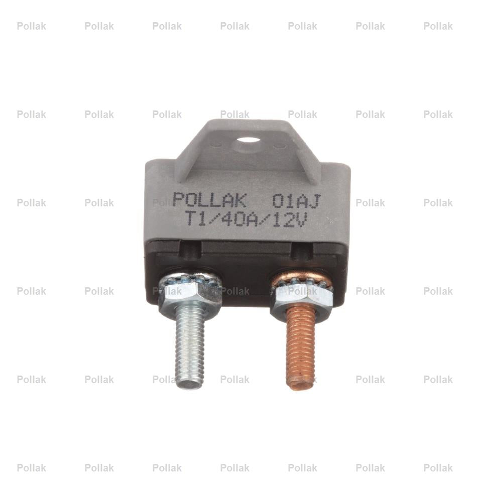 Pollak Circuit Breaker, 40 amp/12 V DC, With 90 Mounting Bracket - 54-240PL