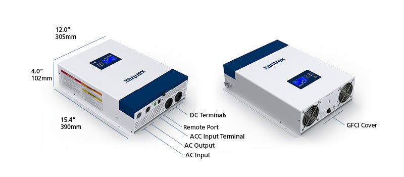 Xantrex Power Inverter, Inverts 12 V DC To 120 V AC, 3000 Watts Continuous - 817-3000