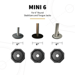 SnapPad Leveling Jack Foot Pad, Fits 6 in Round Jack ft, 7-3/4 in Diameter, Black - MN6SP1