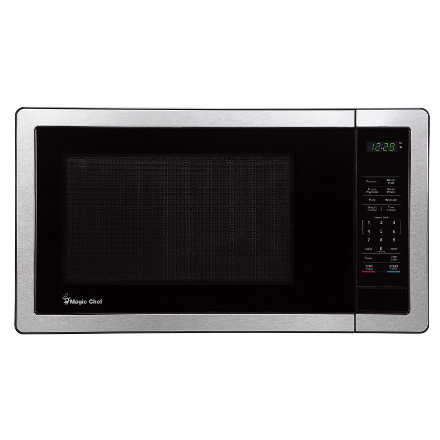 Magic Chef Microwave Oven, 1.1 Cubic ft Capacity, 20.3 in Width x 12 in Height x 15.6 in Depth Overall Dimension, Stainless Steel - MC110MST
