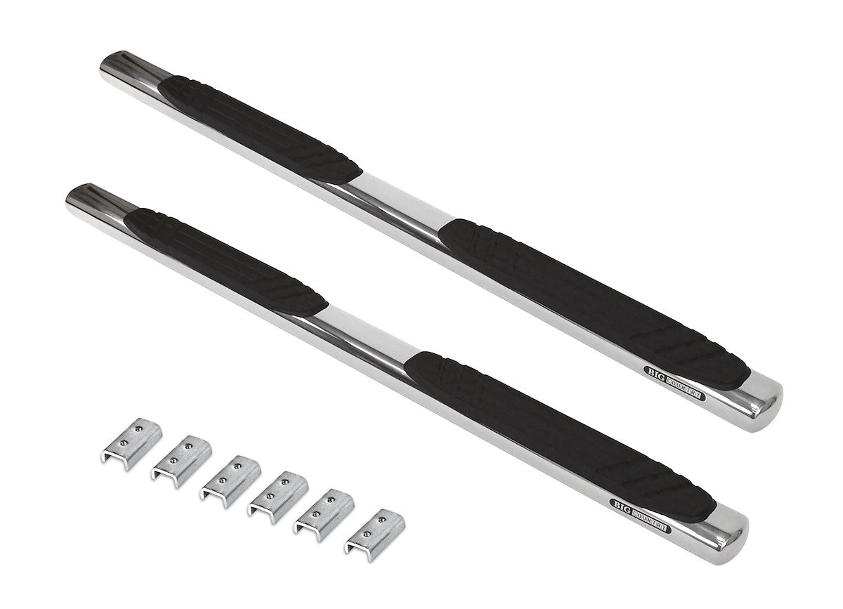 Go Rhino Nerf Bar, 4 in Oval Straight, Stainless Steel - 684404787PS