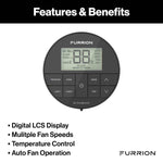 Furrion Wall Thermostat, Use With Furrion Chill  HE R32 Air Conditioners, LED Digital Readout, 12 V DC - FACW12ESZA2-BL-AM
