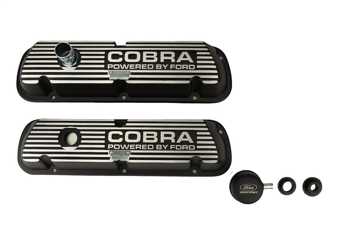 Ford Performance Valve Cover, Black Satin, Die-Cast Aluminum, Set of 2 - M-6582-A