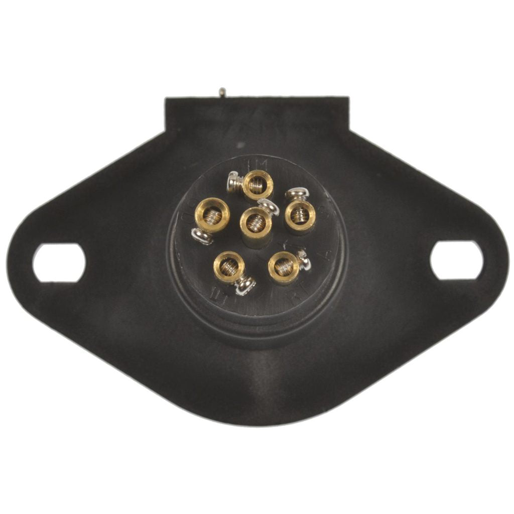 Pollak Trailer Wiring Connector, 6 Way Round Socket, Black - 6P-103V