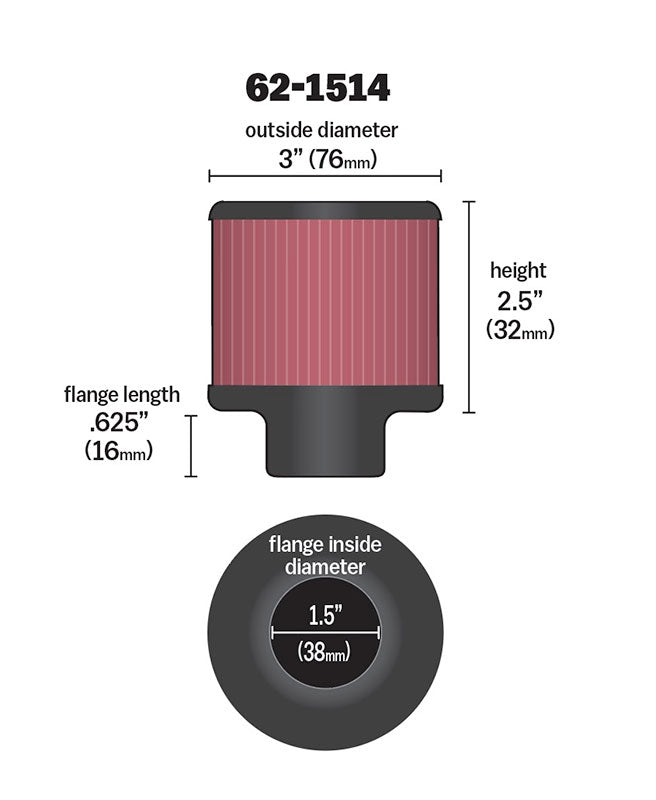K&N Valve Cover Breathers and Components 62-1514 product image 5