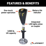 Lippert Trailer Tongue Jack, 3500 lb Capacity, 18 in Stroke, Black - 643589