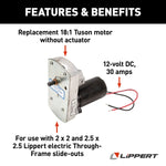 Lippert Slide Out Motor, 5800 RPM, 30 amp, 12 V DC - 132682