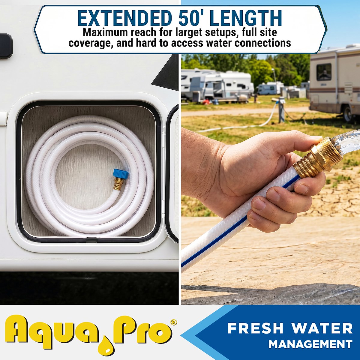 Aqua Pro Fresh Water Hose, 1/2 in Diameter, 50 ft Length, 120 PSI Working Pressure - W20865
