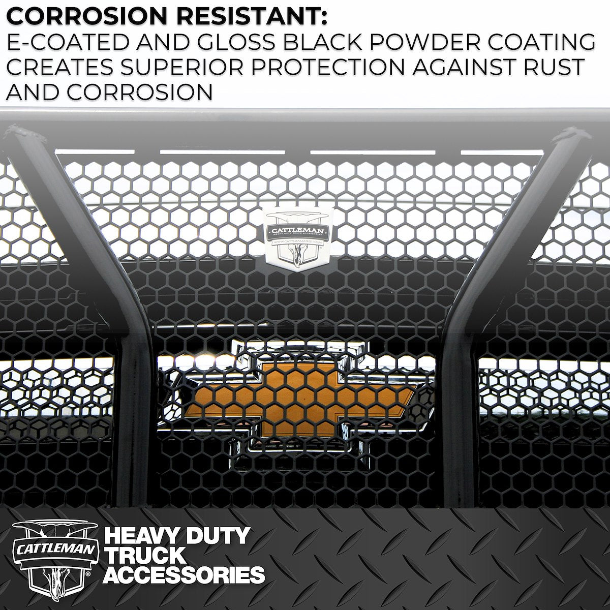 Cattleman HD Bumper, Glossy Powder Coated Black Steel - 2370PS