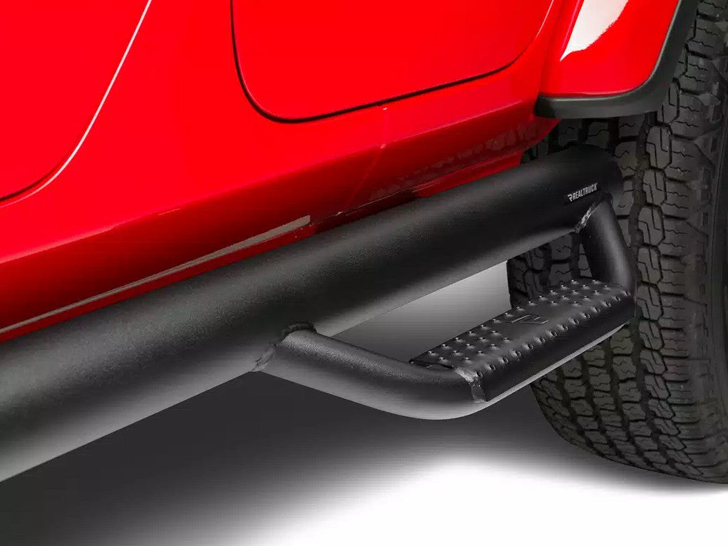 N-Fab Nerf Bar, W2W Series, 2 in Round Bent, Black Textured Powder Coated Steel - T1164RL