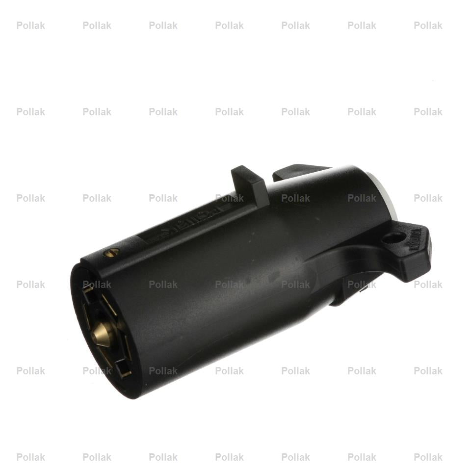 Pollak Trailer Wiring Connector, 7-Way Round Plug Side, Black - 12-706E