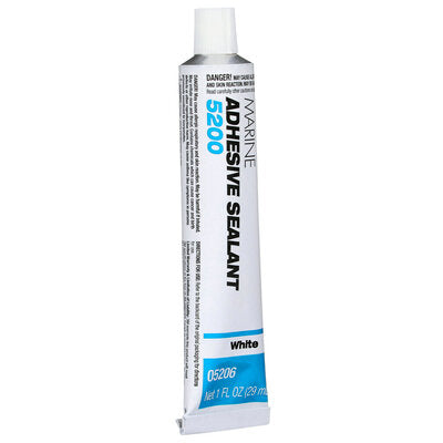 3M Adhesive Sealant, 3M 5200, 1 oz Tube, White - 05206