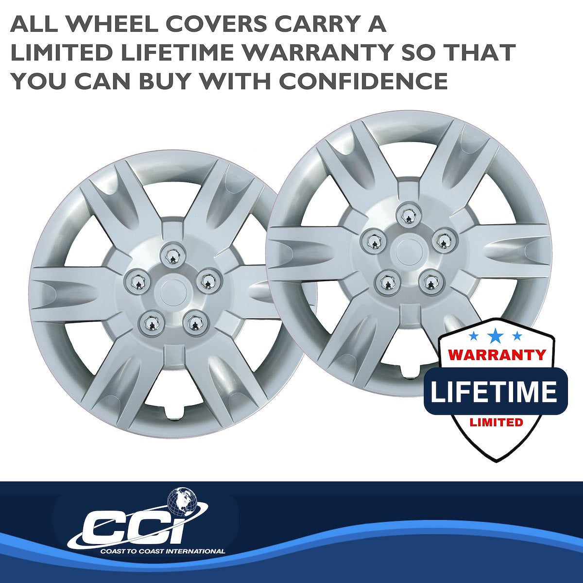 Coast2Coast Wheel Cover, 16 in, 6 Spoke, Set Of 4 - IWCB887216S