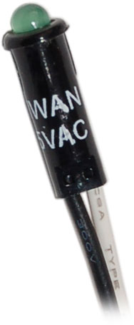 Blue Sea Power Indicator Light, 11/64 in Mounting Hole Diameter, 2.3 Milliamps At 120 V AC, 26 Gauge Wire - 8034-BSS