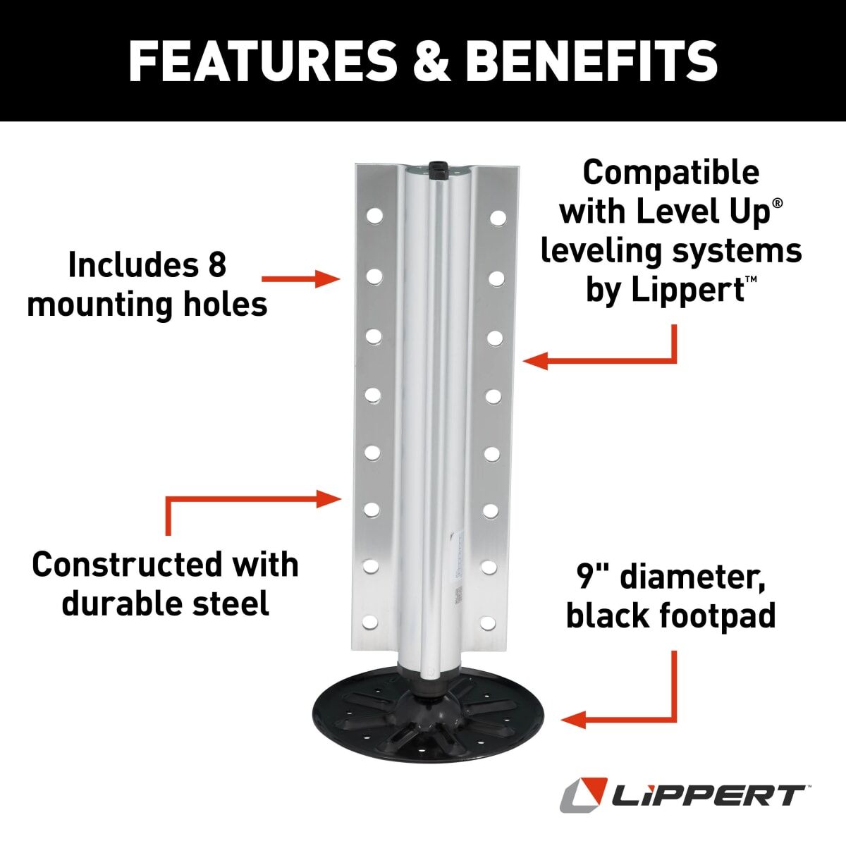 Lippert Leveling Jack, 8000 lb Capacity - 3728923