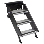 MOR/ryde Entry Step, Gen 2, 3 Manual Folding Steps, Threshold Height Of 34 in To 36 in - STP-207