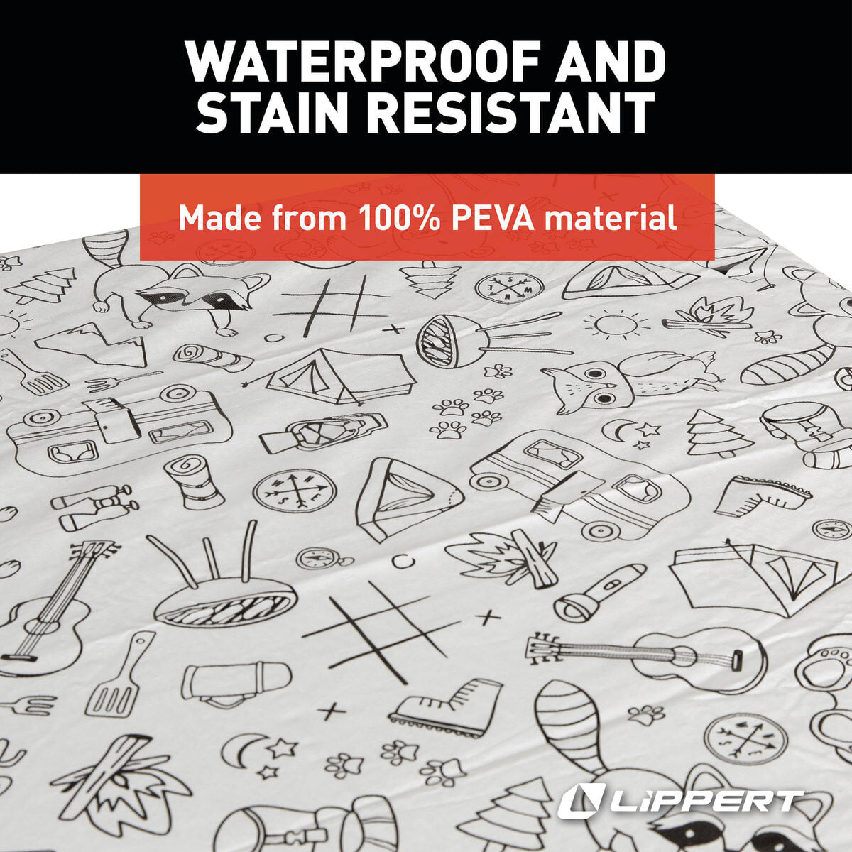 Lippert Tablecloth, With Two Bench Covers And 4 Water-Based Colored Markers - 2023051696