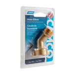 Camco Fresh Water Hose Connector, 45 degree Elbow With Gripper, Brass, Complies With CA and VT Regulations For Brass Content - 22605