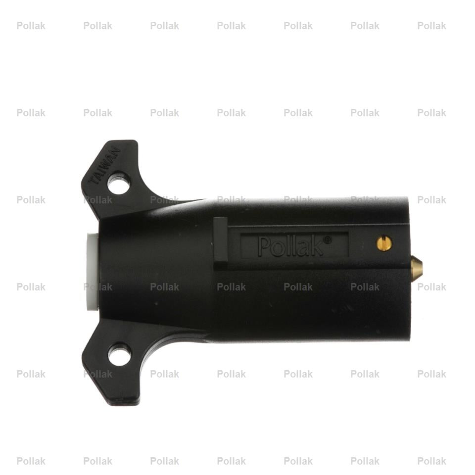 Pollak Trailer Wiring Connector, 7-Way Round Plug Side, Black - 12-706E