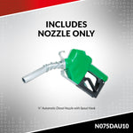 Fill-Rite Liquid Transfer Tank Pump Nozzle, 2.5 To 14.5 gal Per Minute, 3/4 in FNPT Threads, Aluminum Nozzle/Viton Seals And O-rings - N075DAU10