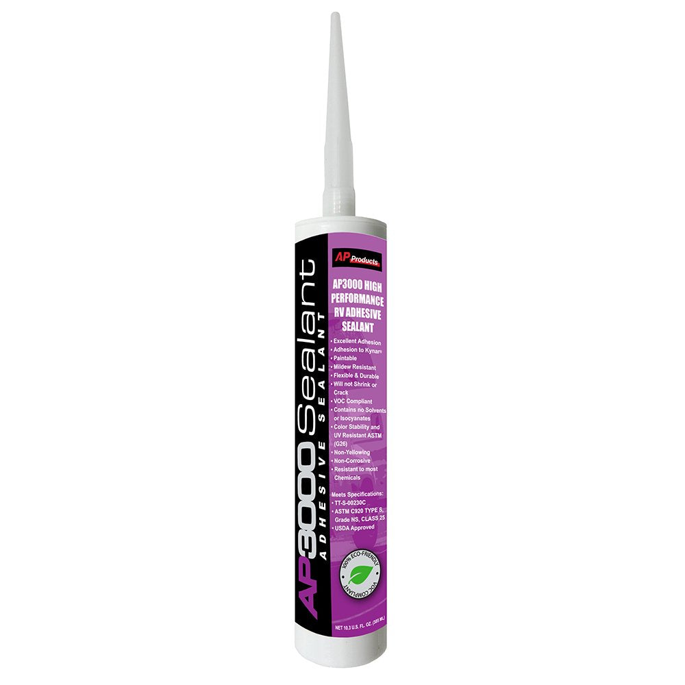 AP Products Adhesive Sealant, AP3000, White, 10.3 oz Cartridge - 017-3002