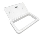 B&B Molders Electrical Cord Hatch, With 2 Vermin Doors To Accept 30/50 amp Power Cords, 6 in Height x 11-1/16 in Width Cutout Dimension - 94316