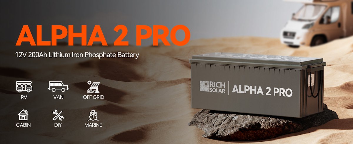 Rich Solar Battery, ALPHA 2 PRO, Group 31, 12.8 V Nominal Voltage - RS-B122SP