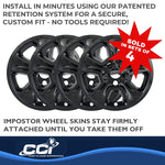 Coast2Coast Wheel Skin, 17 in, 5 Spokes, Gloss Black, Set Of 4 - IWCIMP365BLK